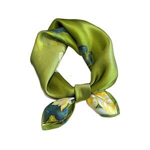 Olive floral Silk Scarf